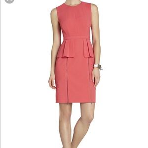 BCBGMAXAZRIA ASHLEIGH SLEEVELESS PEPLUM DRESS